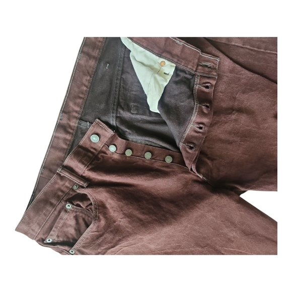 Levi’s 501 Straight Leg Jeans – Men’s 40x34, 100% Cotton, Button Fly, Brown - Picture 4 of 7